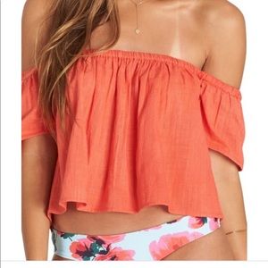 Billabong La Boheme Crop Red Orange Top•szM